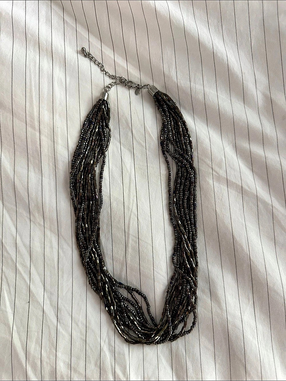 Multistrand Beaded Necklace in Iridescent Brown Like New